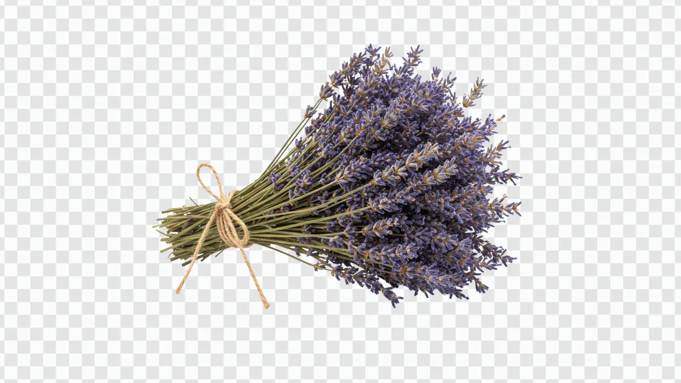 Fragrant Lavender Bouquet Tied with Twine PNG