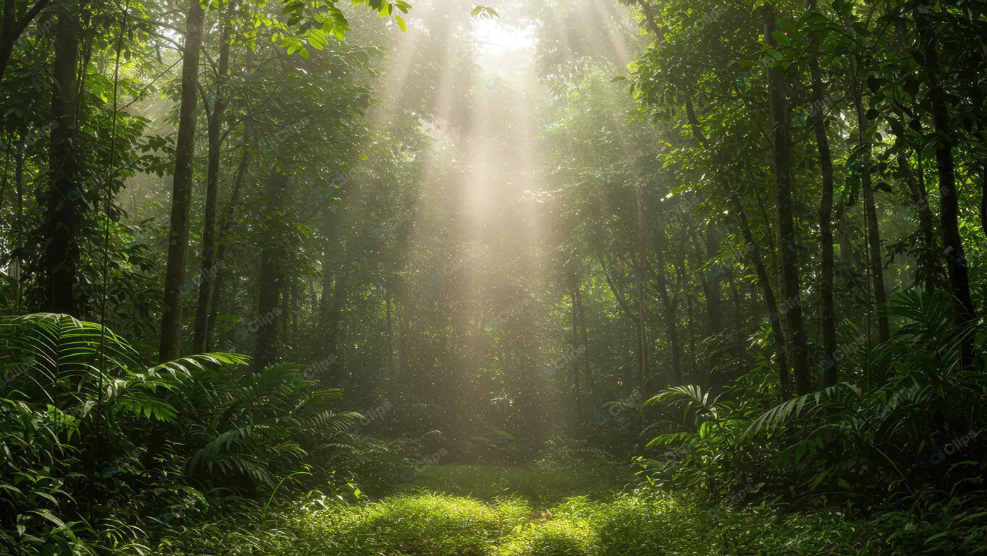 Ethereal Sunlit Forest Glade