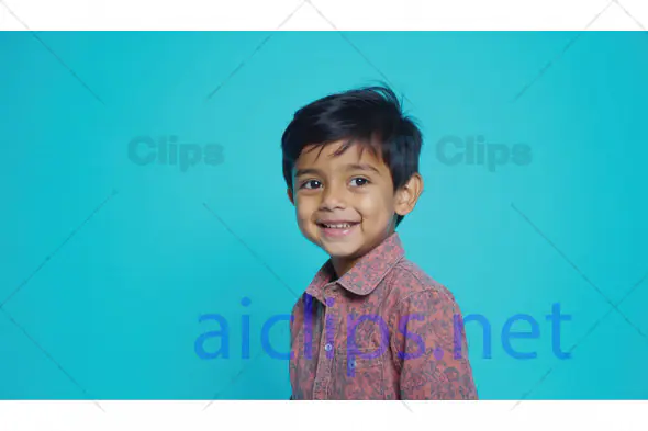 Smiling Boy with Blue Background