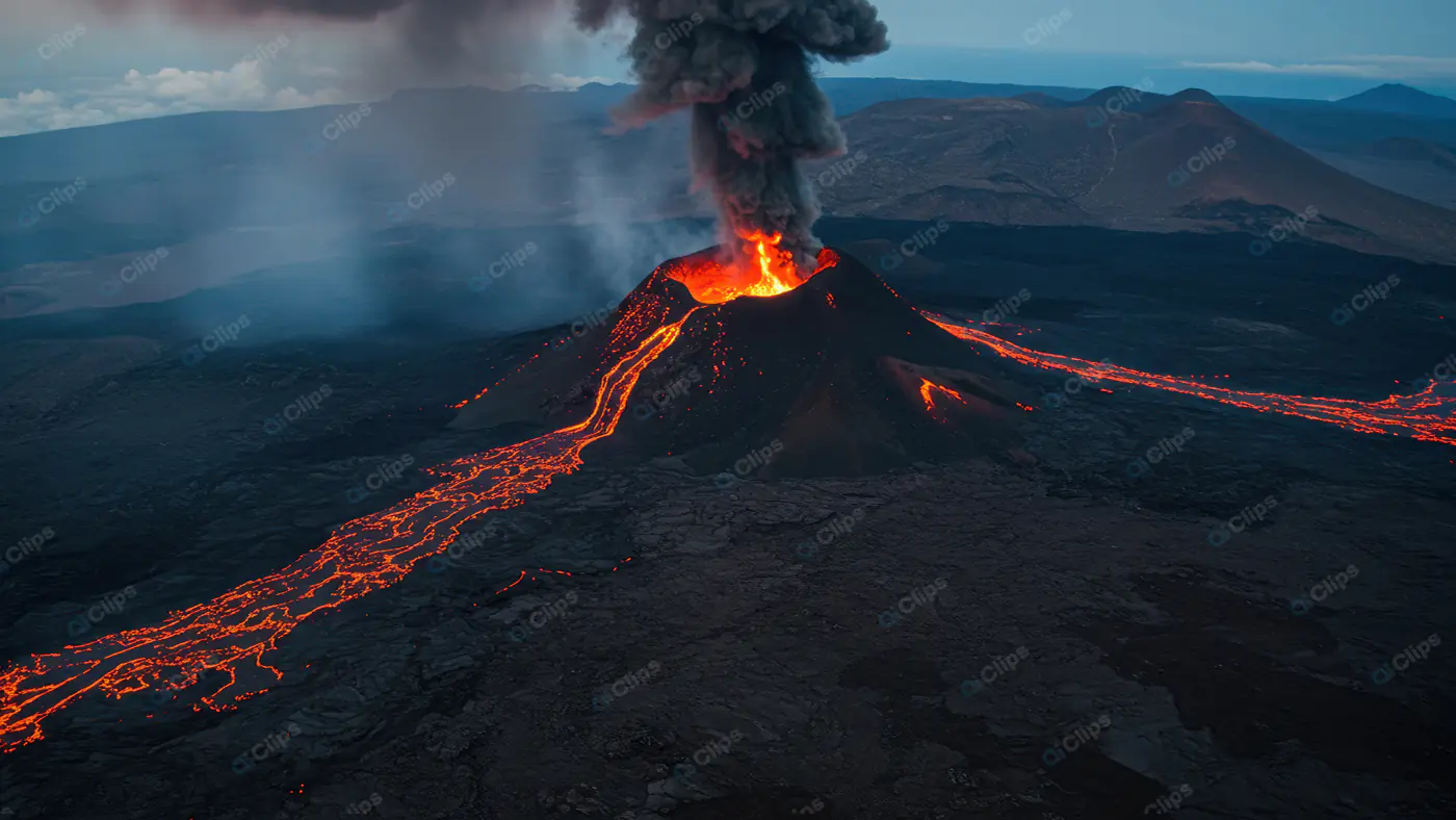 Fiery Volcanic Eruption