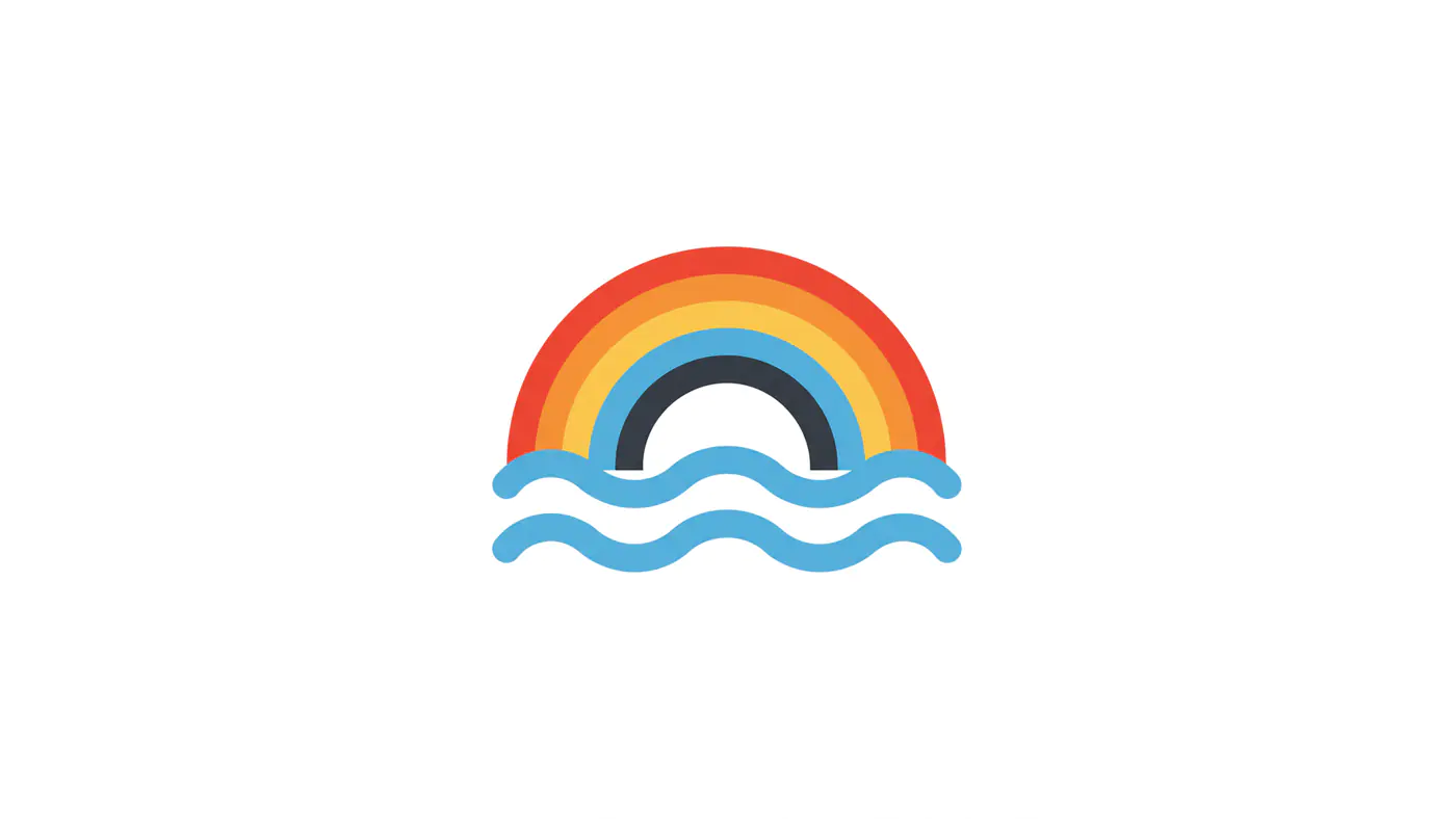 Minimalist Rainbow Ocean Icon