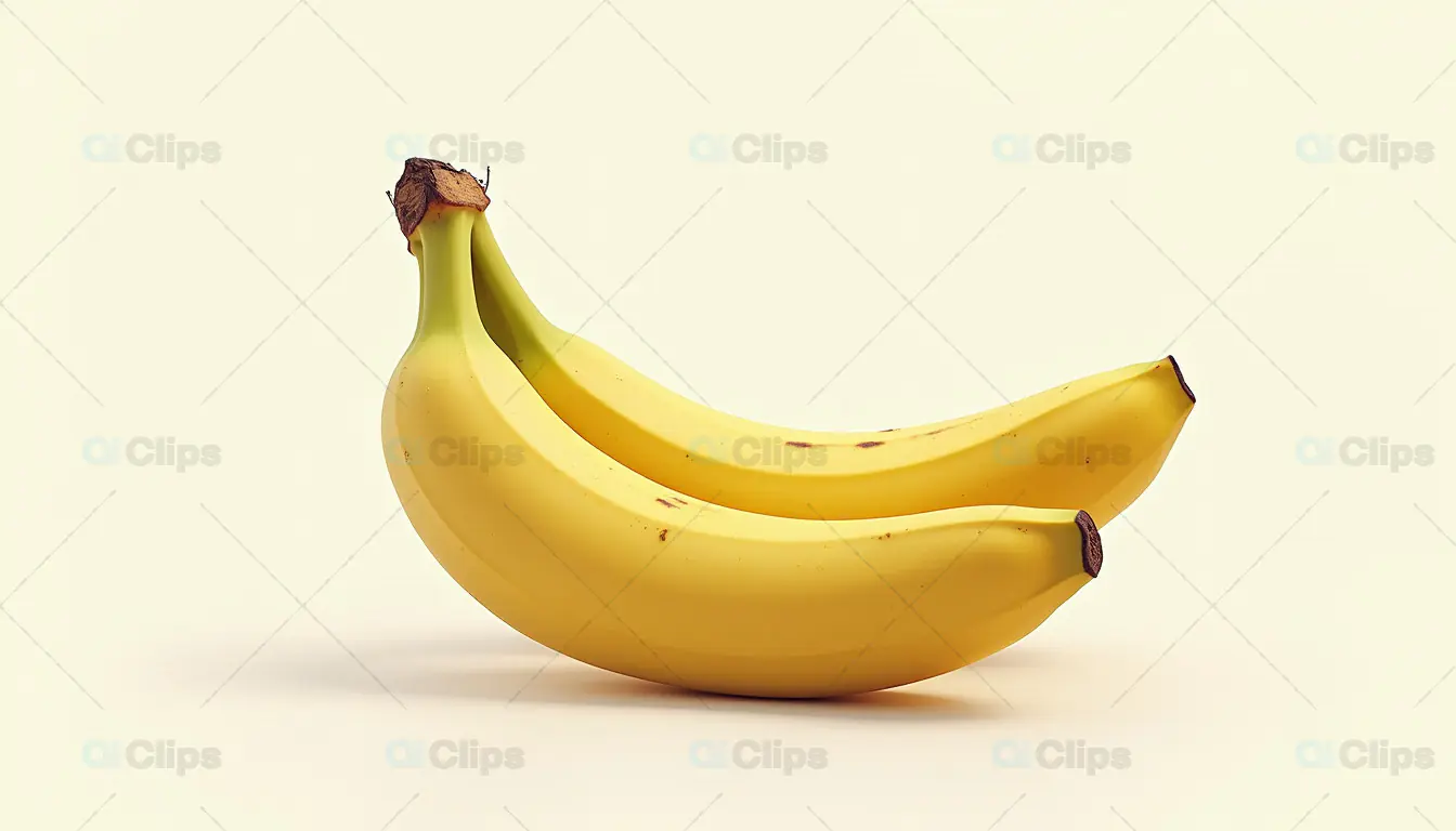 Two Fresh Yellow Bananas