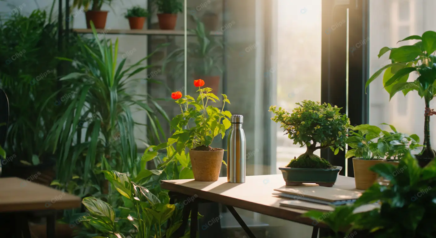 Sunlit Indoor Plant Sanctuary
