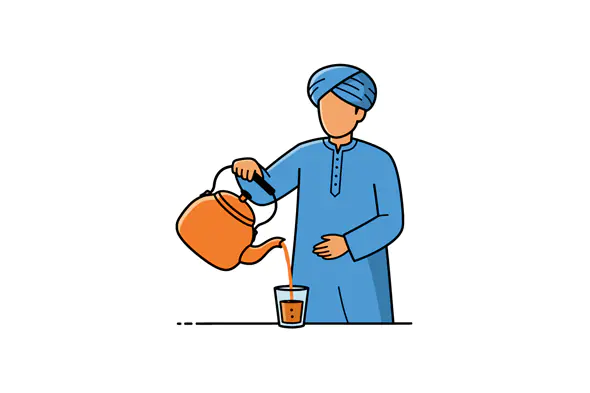 Sikh Tea Server Vector