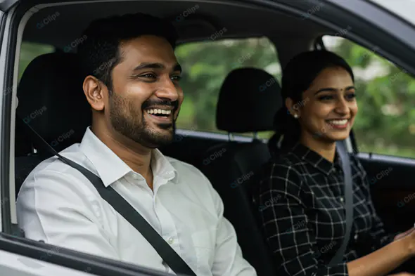 Joyful Commute: Professional Couple