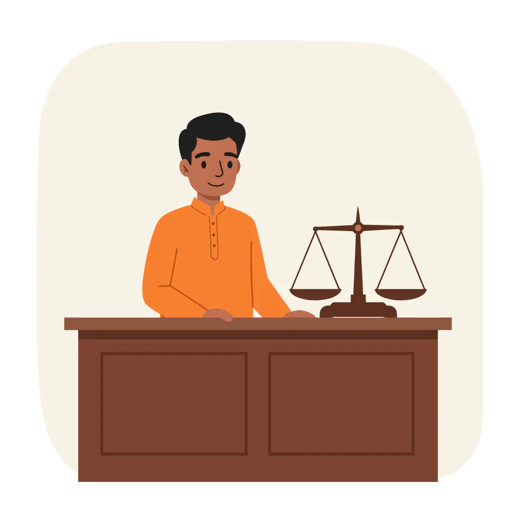 Indian Judge Vector Illustration