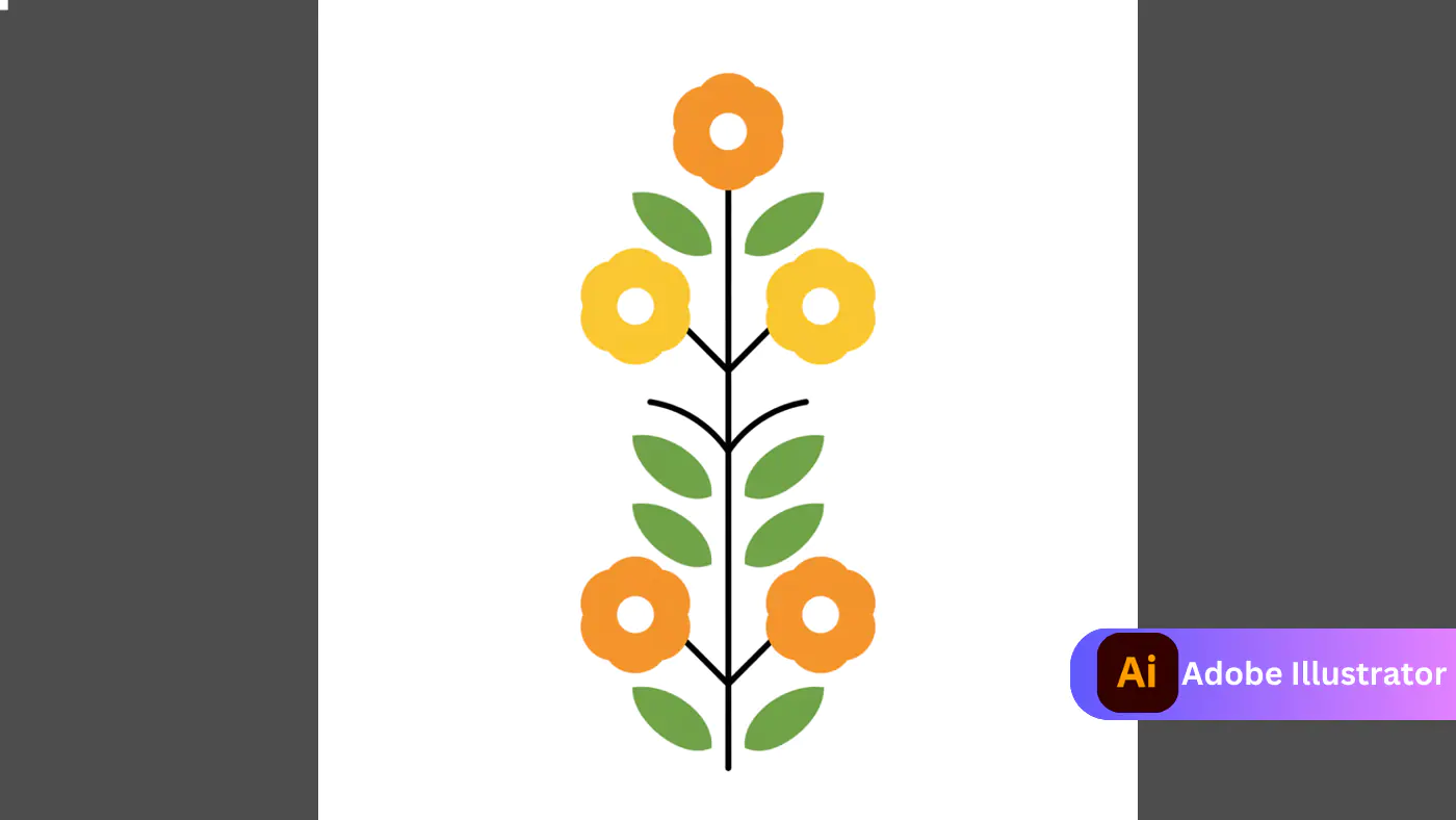 Minimalist Floral Branch Vector