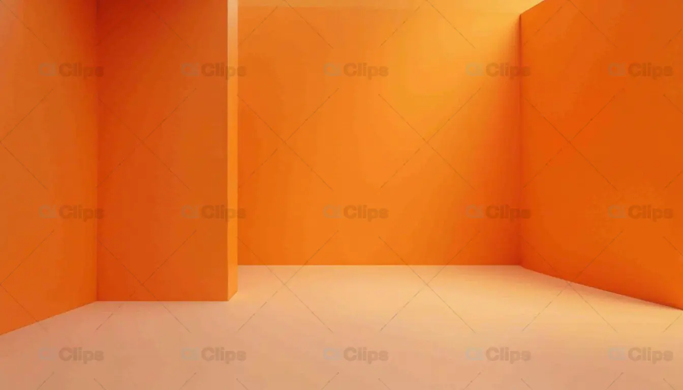 Minimalist Orange Interior Background