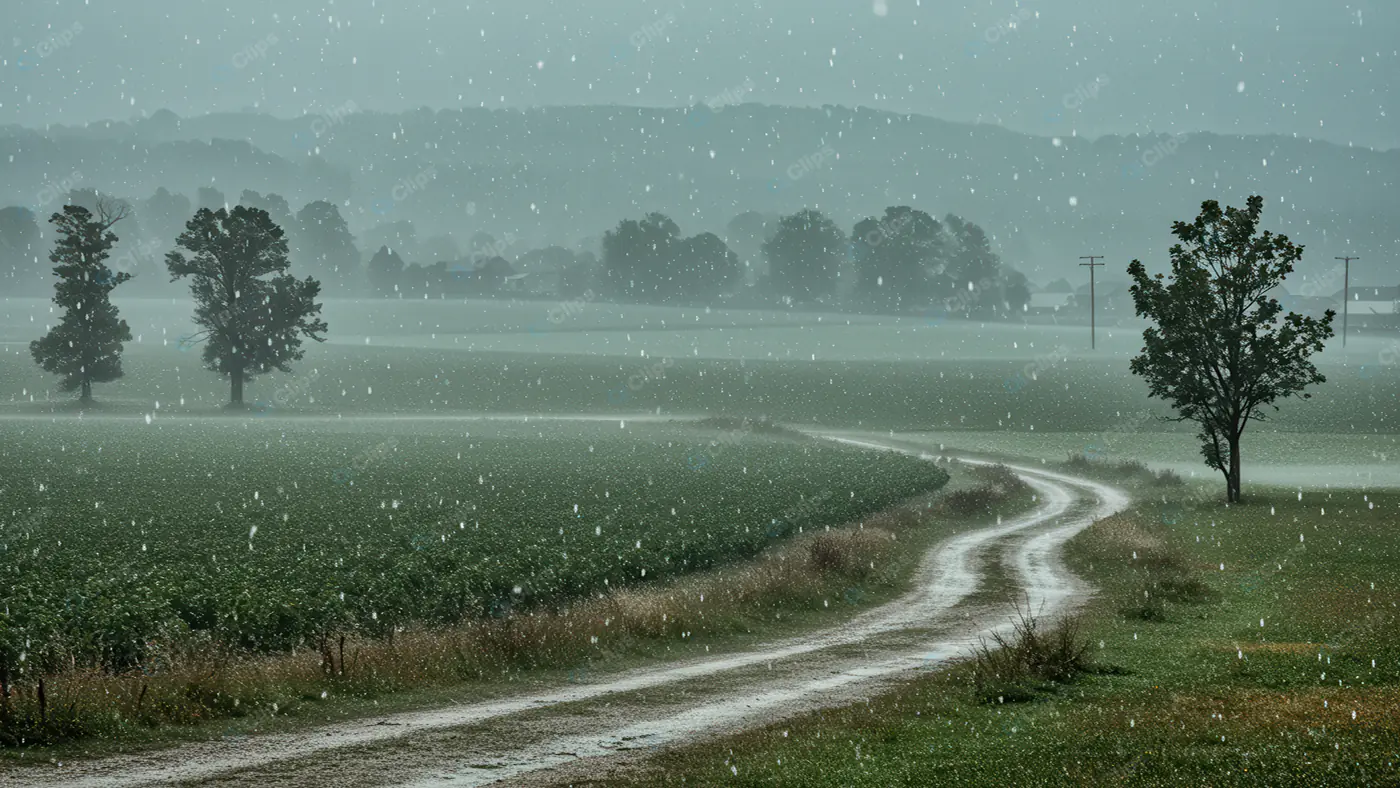 Ethereal Snowy Country Road