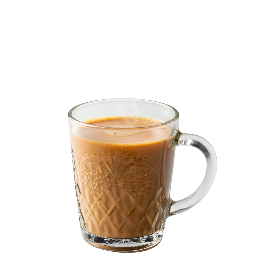 Creamy Indian Masala Chai Glass Mug PNG