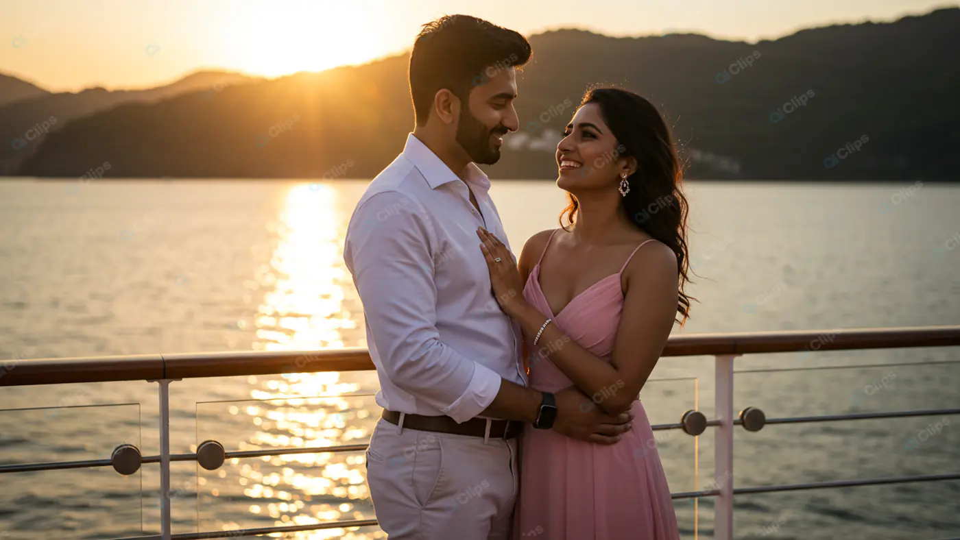 Romantic Sunset Cruise Embrace