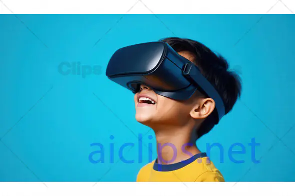 Happy Child with VR Headset