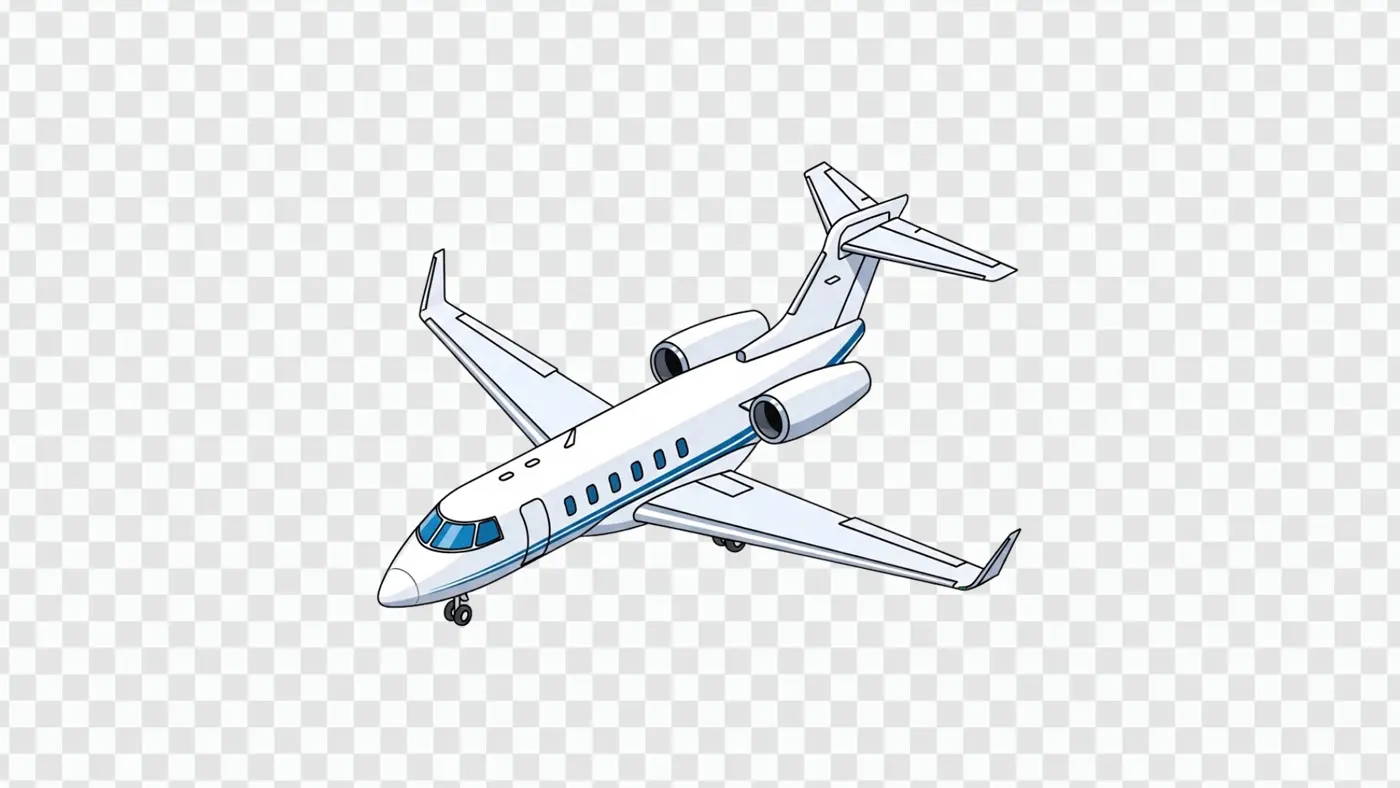 Luxury Private Jet Charter Plane Vector Clipart PNG
