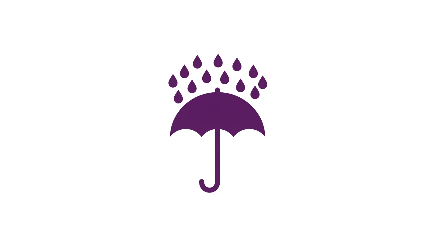 Purple Raindrop Umbrella Icon