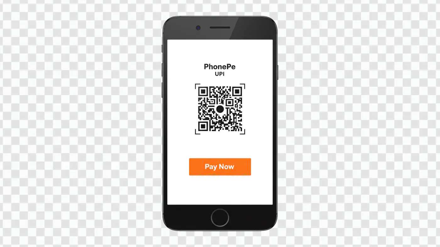 PhonePe UPI Payment QR Code Smartphone PNG