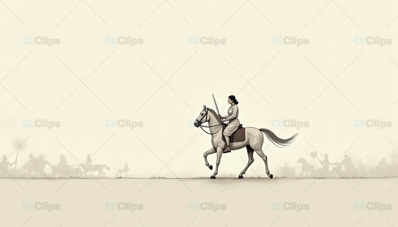 Lone Rider Leading Cavalry - Epic March