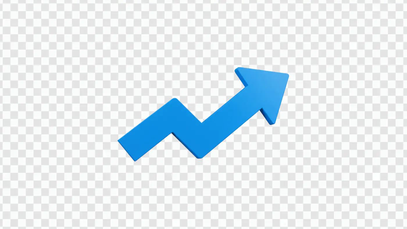 Zigzag Blue Upward Arrow Icon PNG Clipart
