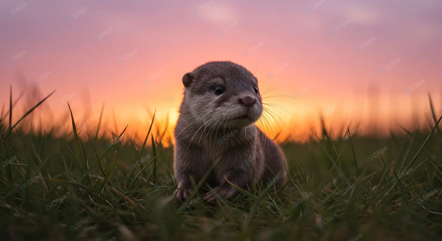 Curious Otter at Twilight