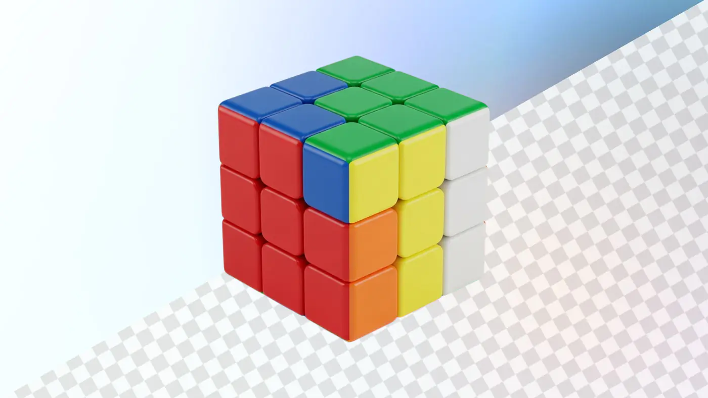 Colorful classic Rubiks cube puzzle game