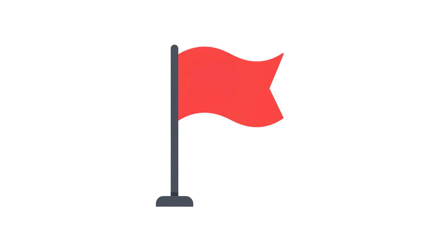 Waving Red Flag Icon