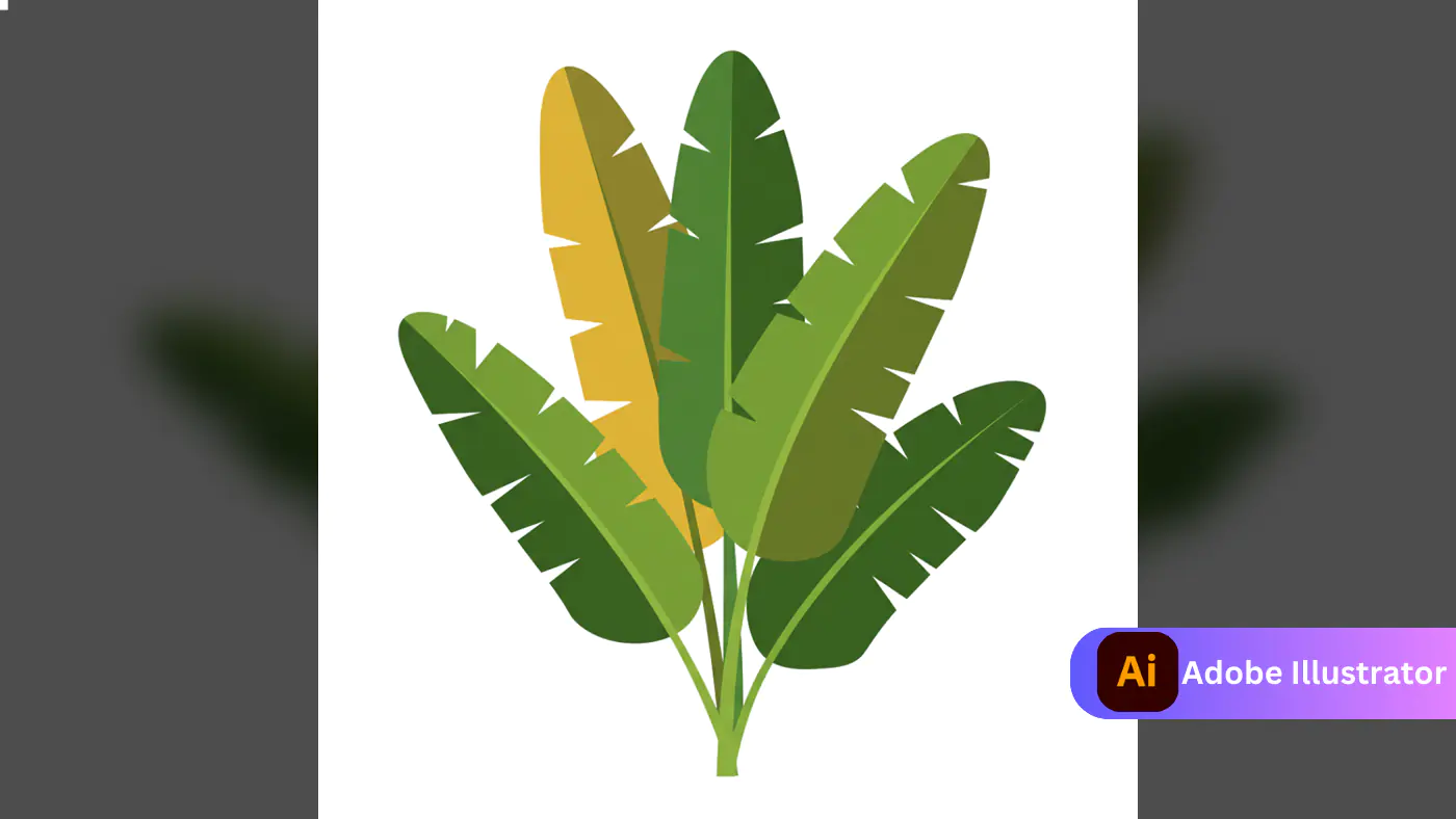 Stylized Tropical Leaf Cluster Vector