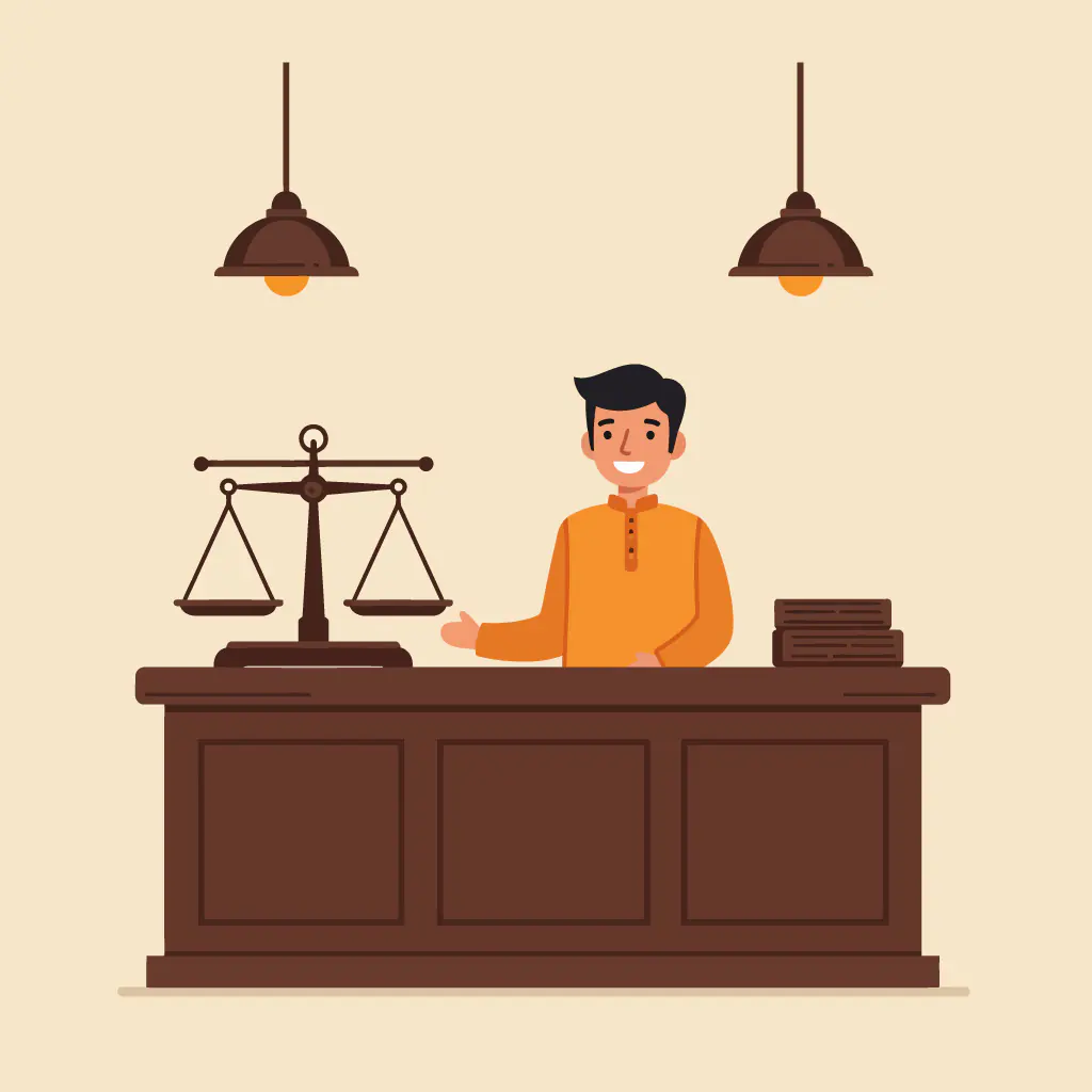 Courtroom Judge Vector Illustration