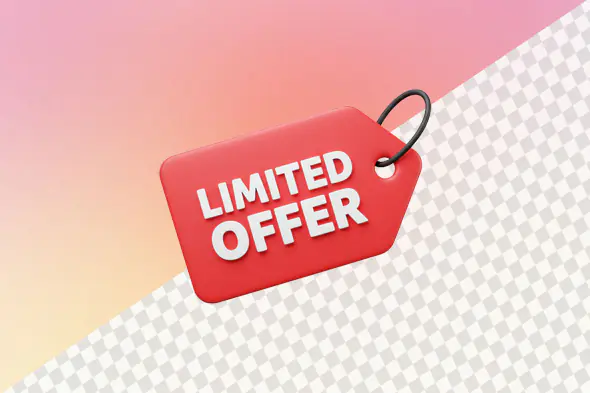Red limited offer tag for sales promotion