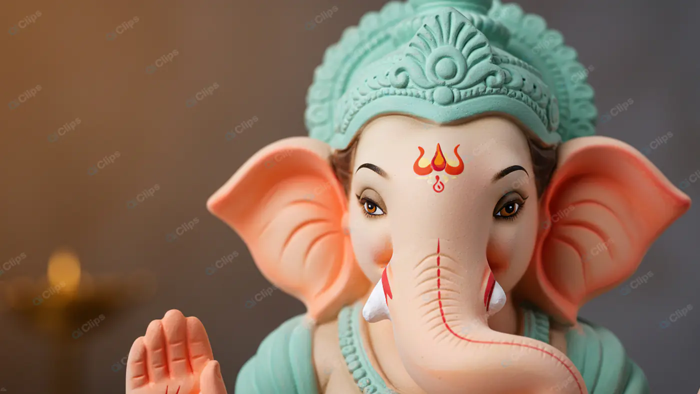 Vibrant Ganesha Idol Close-up