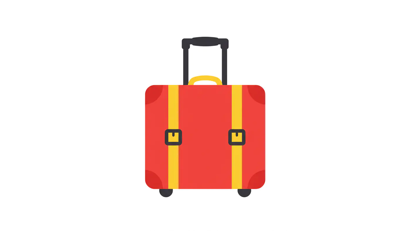 Red Rolling Suitcase Icon