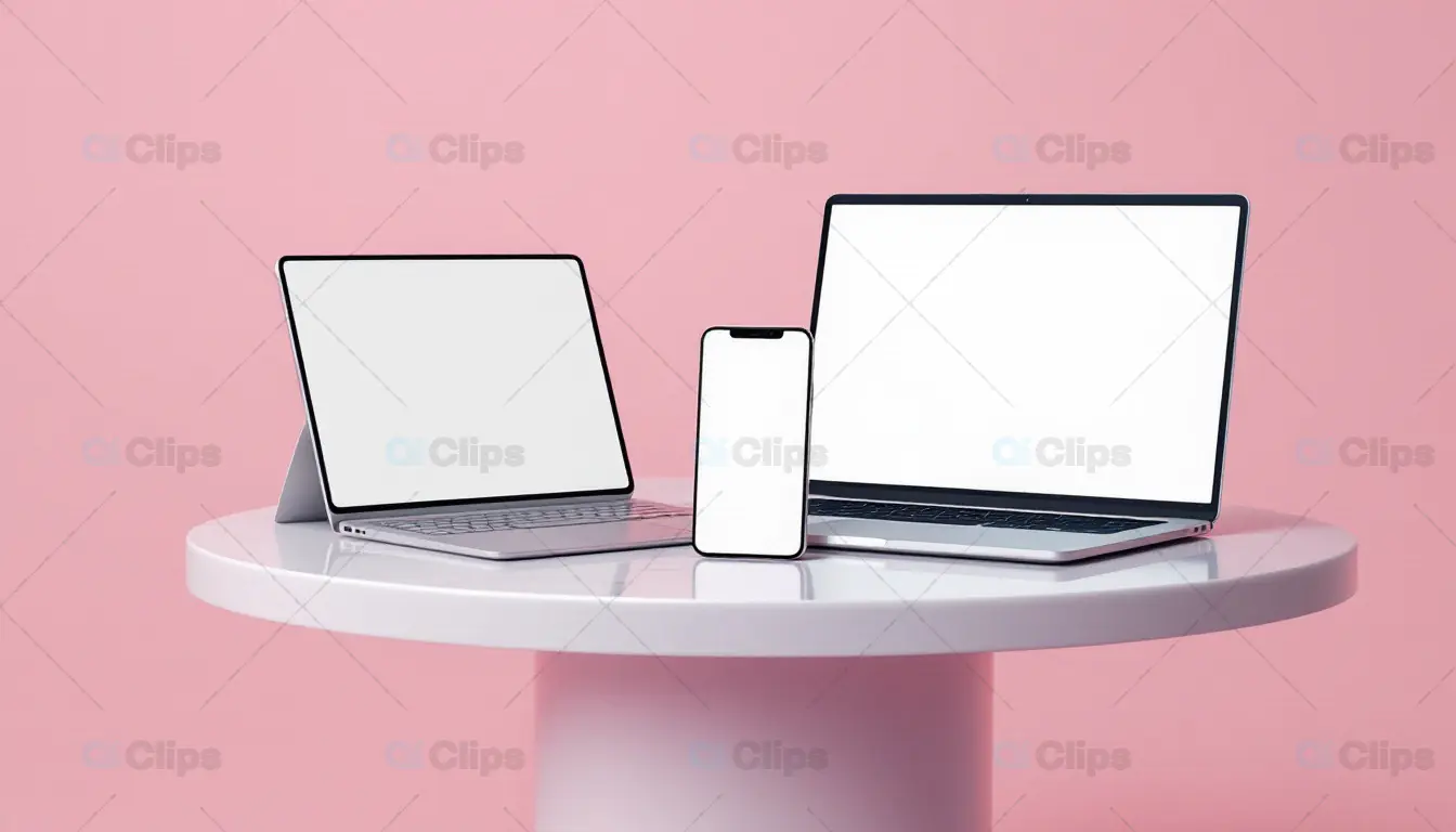 Mockup of Laptop, Tablet, and Smartphone
