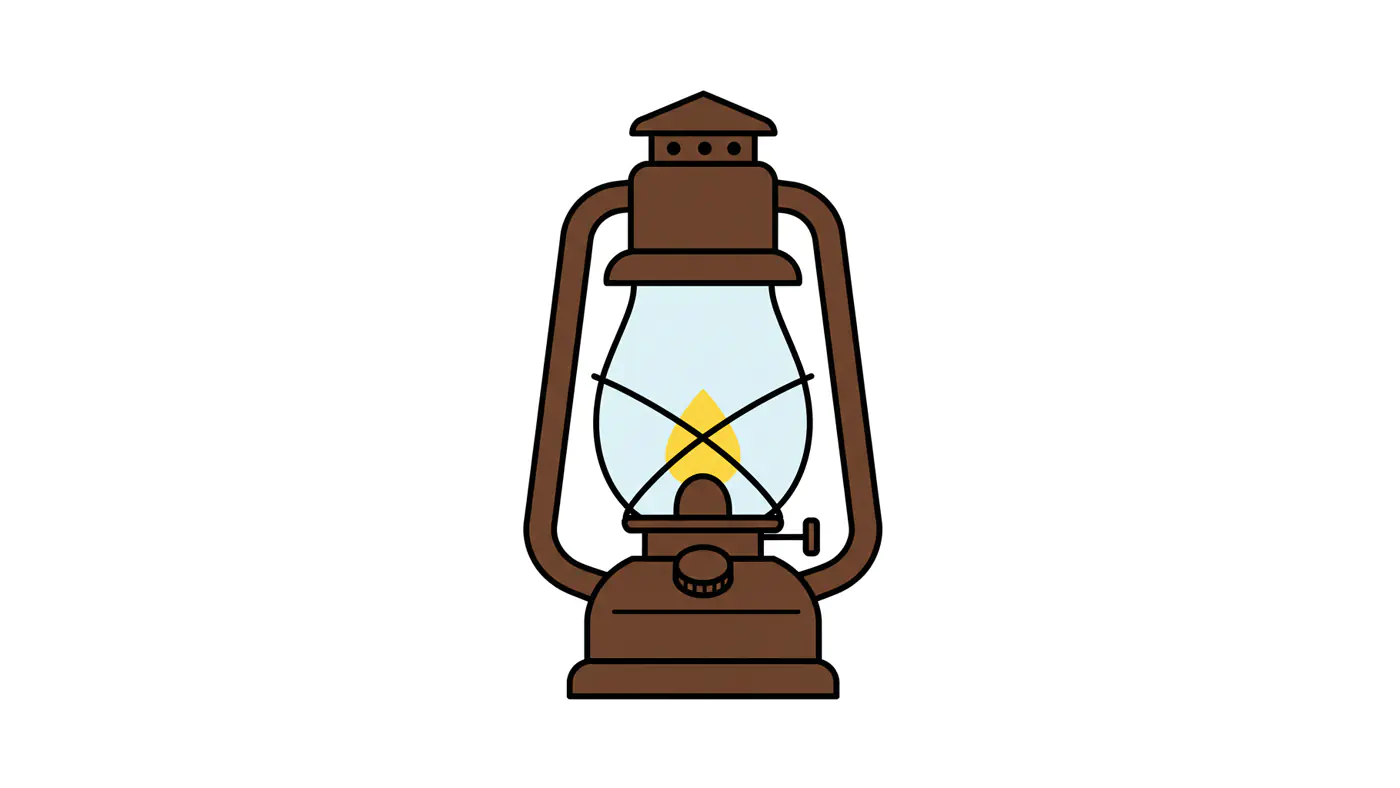 Rustic Oil Lantern Vector