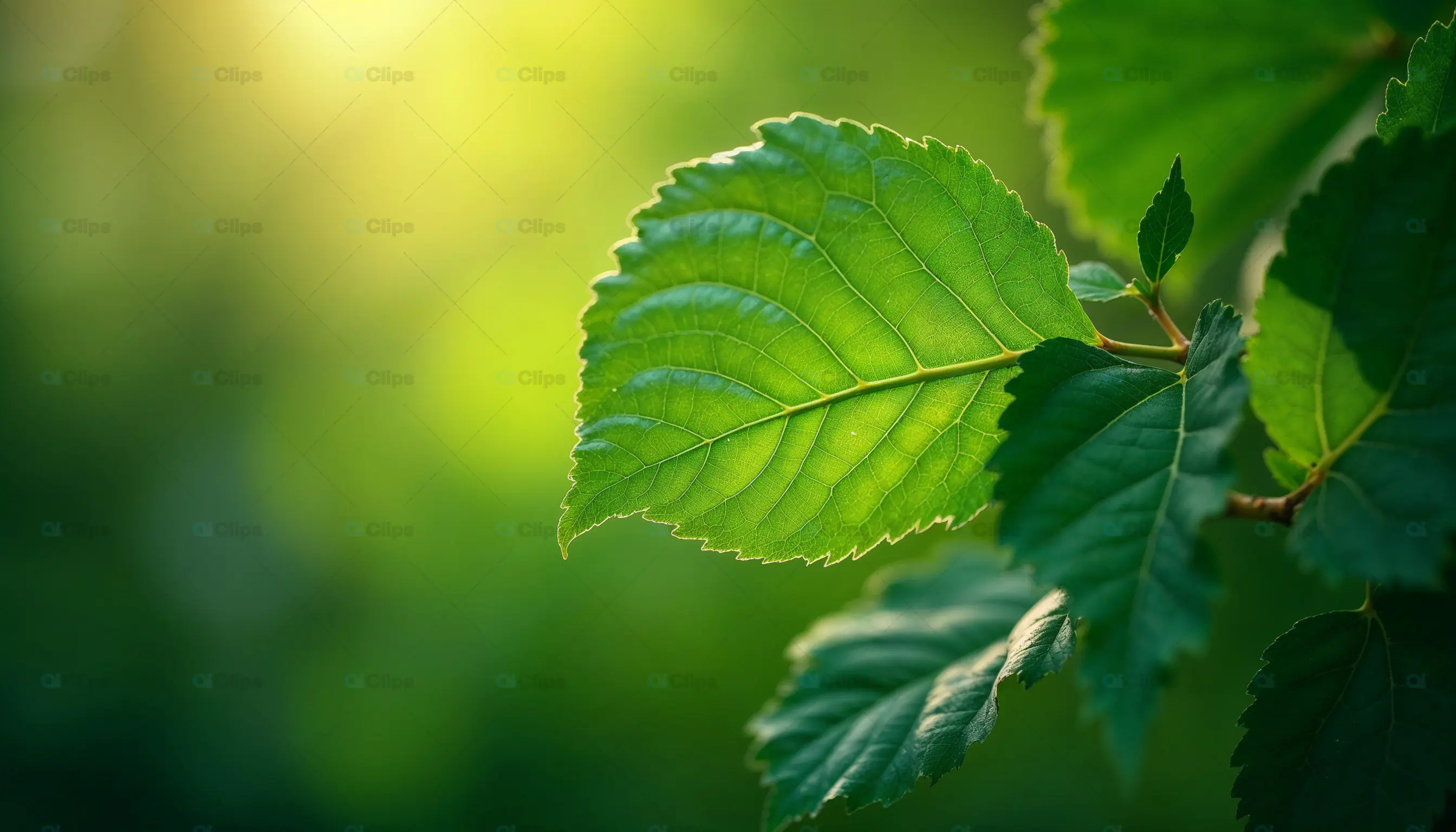 Green Leaf with Sunlight
