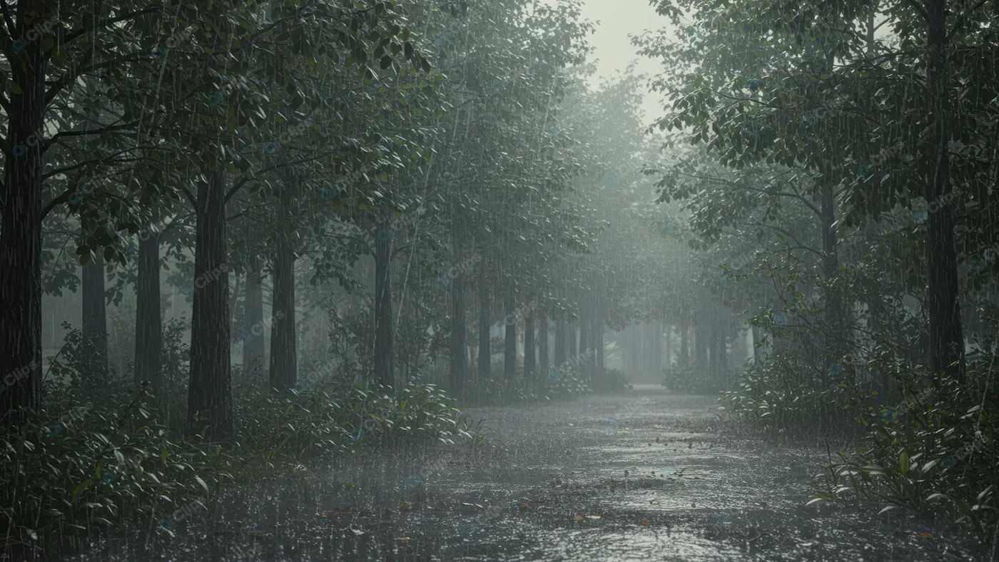 Misty Forest Downpour