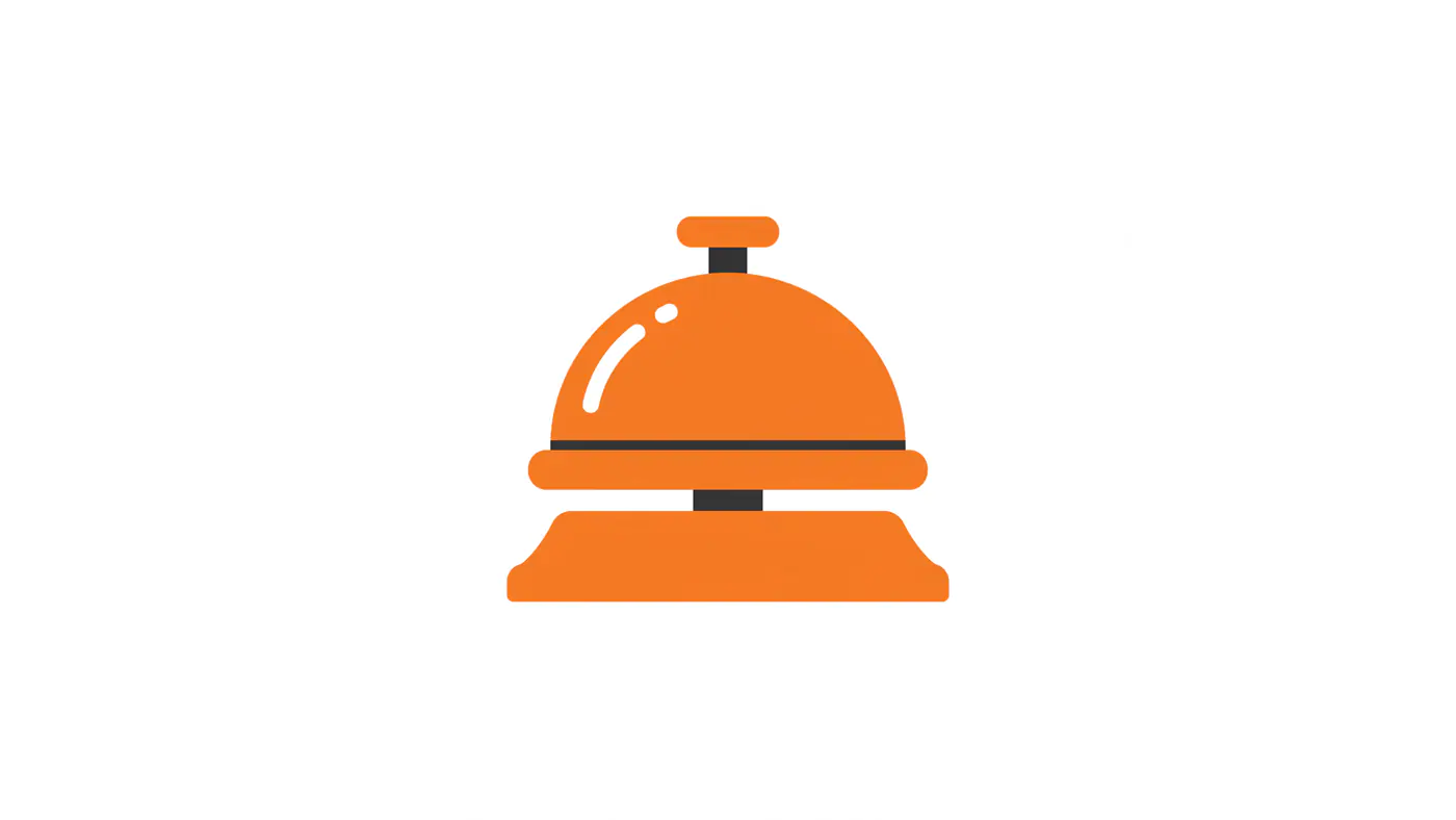 Vibrant Orange Service Bell Icon
