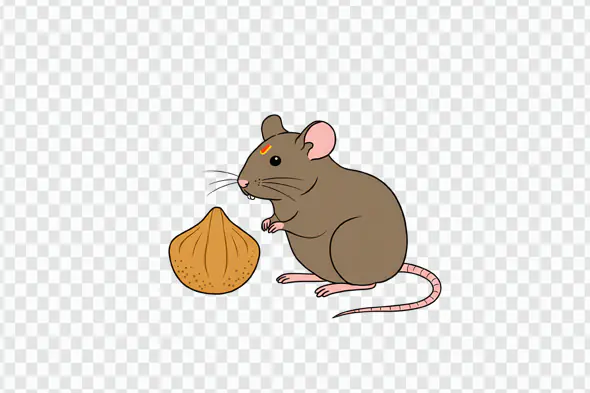 Adorable Cartoon Mouse with Modak Sweet Animation