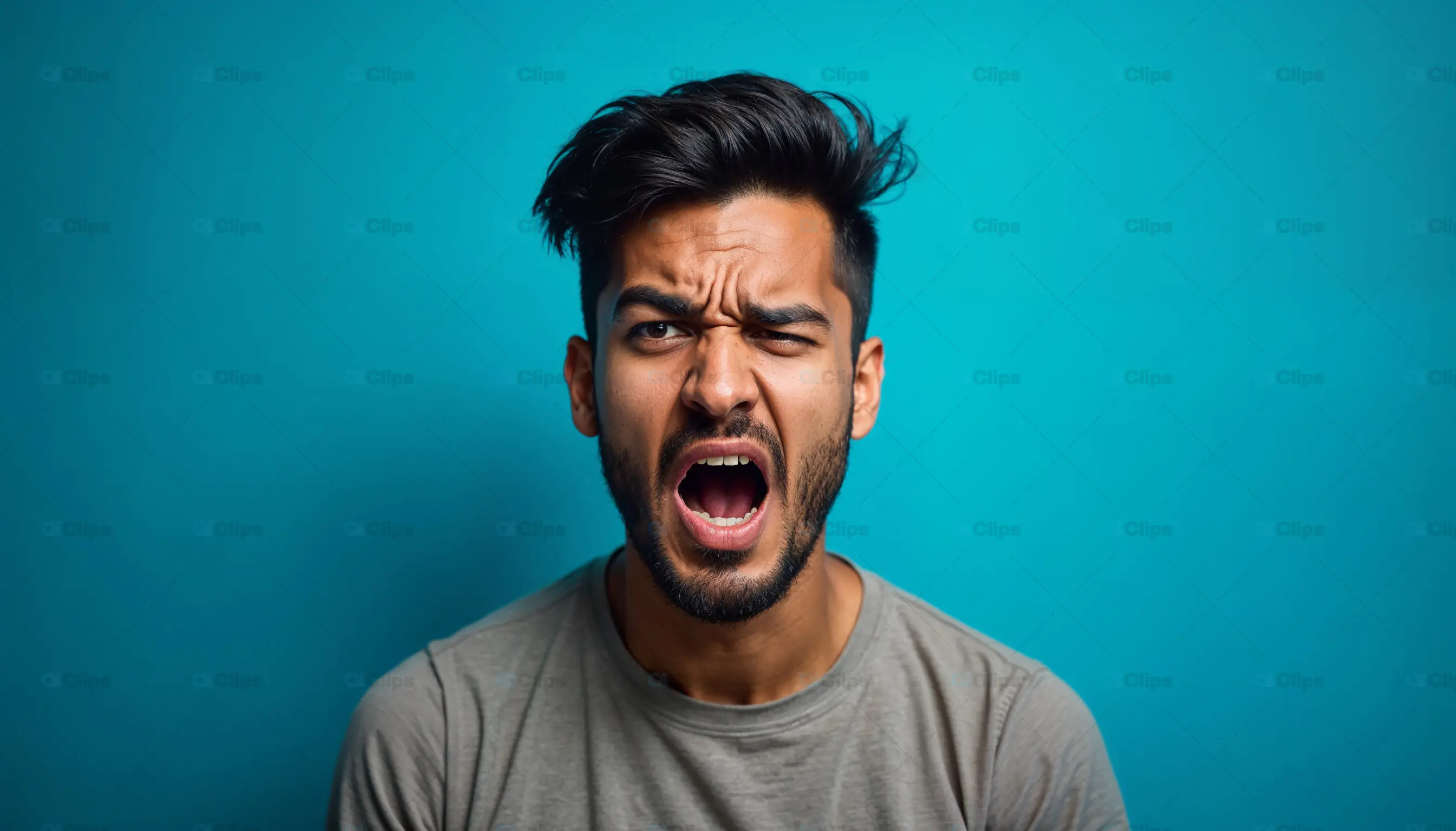 Angry Young Man Expression