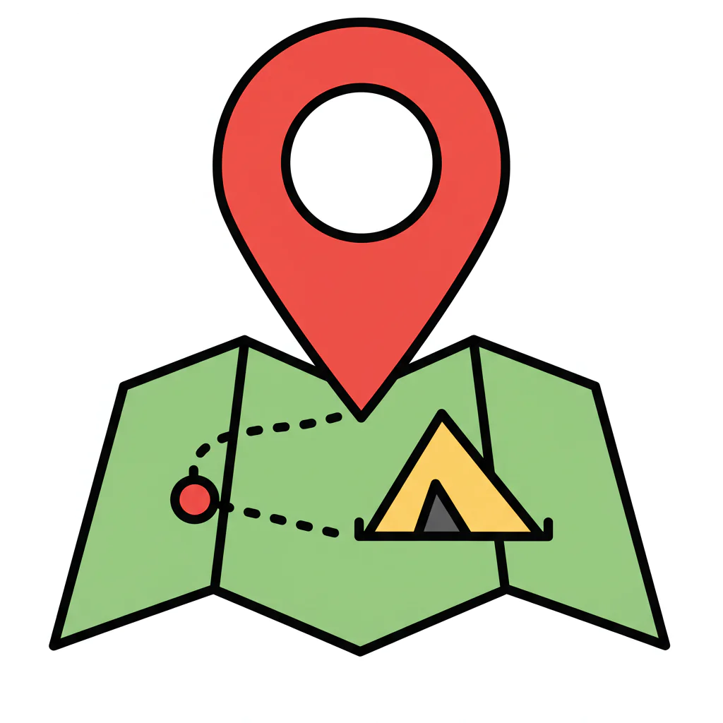 Camping Location Map Icon