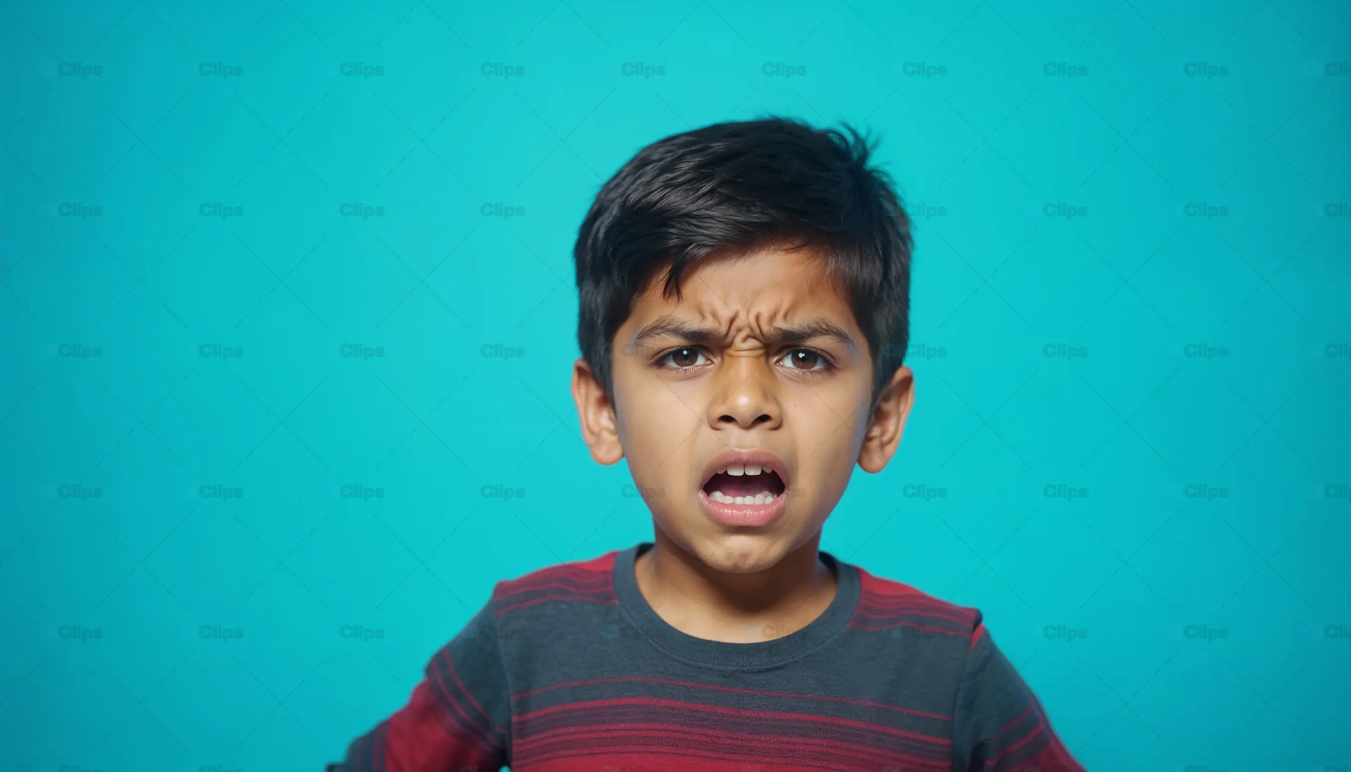 Angry Young Boy Expression