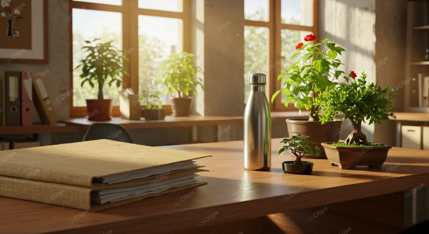 Sunlit Home Office Botanical Desk