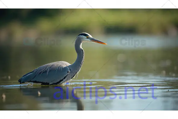 Great Blue Heron in Wetland
