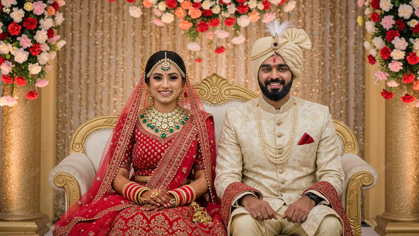Opulent Indian Wedding Portrait