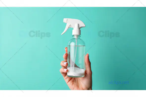 Hand Holding Glass Spray Bottle