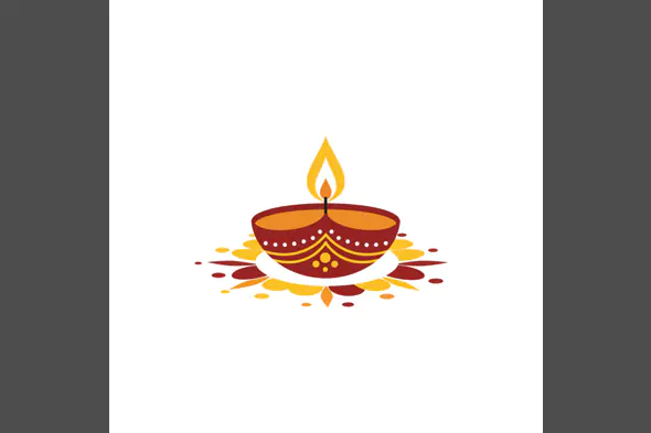 Decorative Diya Flame Vector