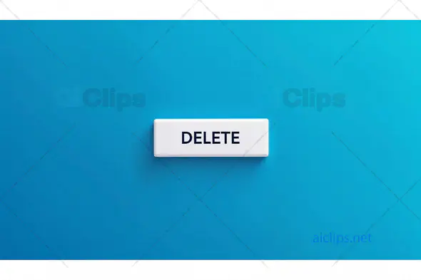 Delete Button Isolated on Blue