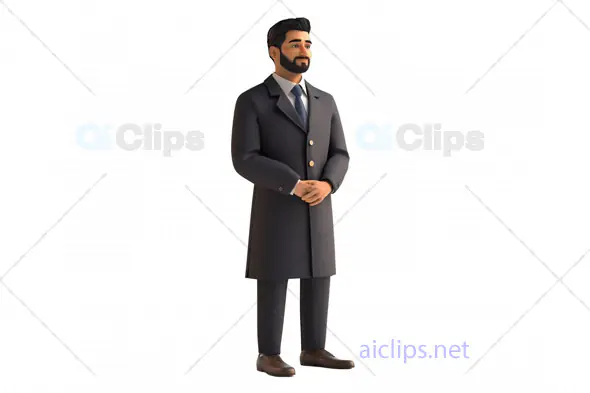 3D Indian Businessman Avatar in Formal Coat