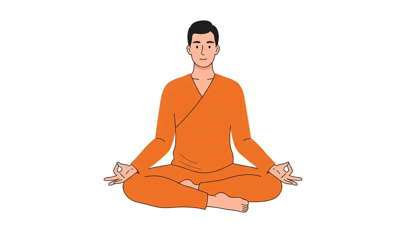 Zen Monk Vector Illustration