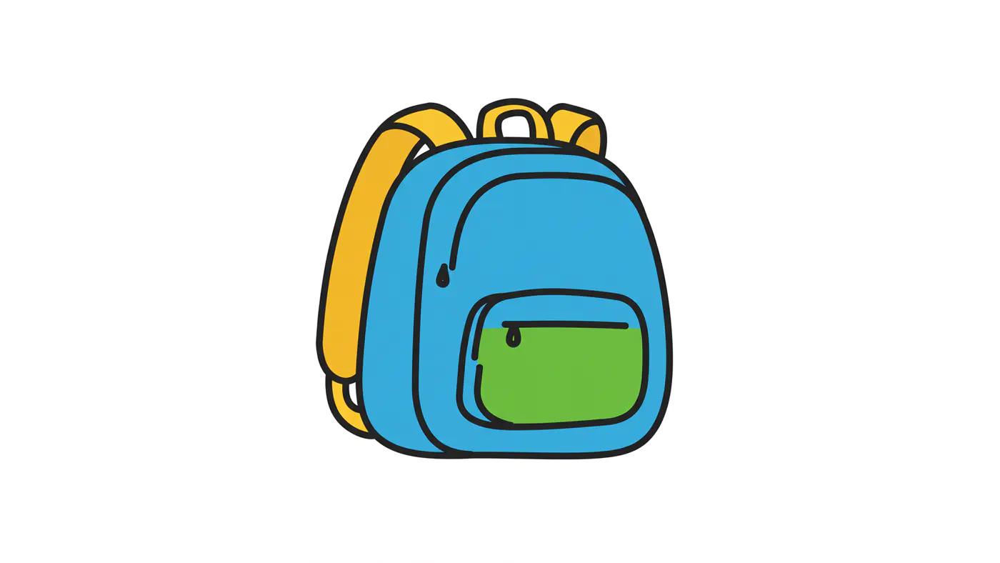 Vibrant Tri-Color Backpack Vector