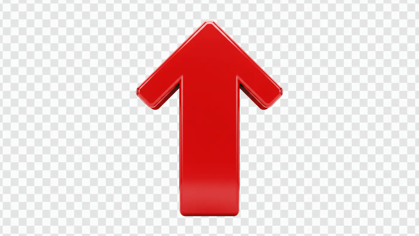 Vibrant Red Upward Arrow Symbol PNG Clipart