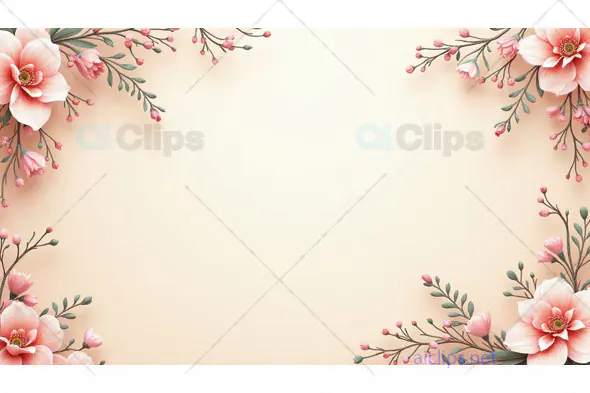 Elegant Floral Border Background with Soft Pastel Flowers
