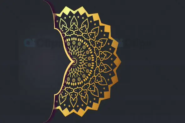 Elegant Gold Mandala on Black Background